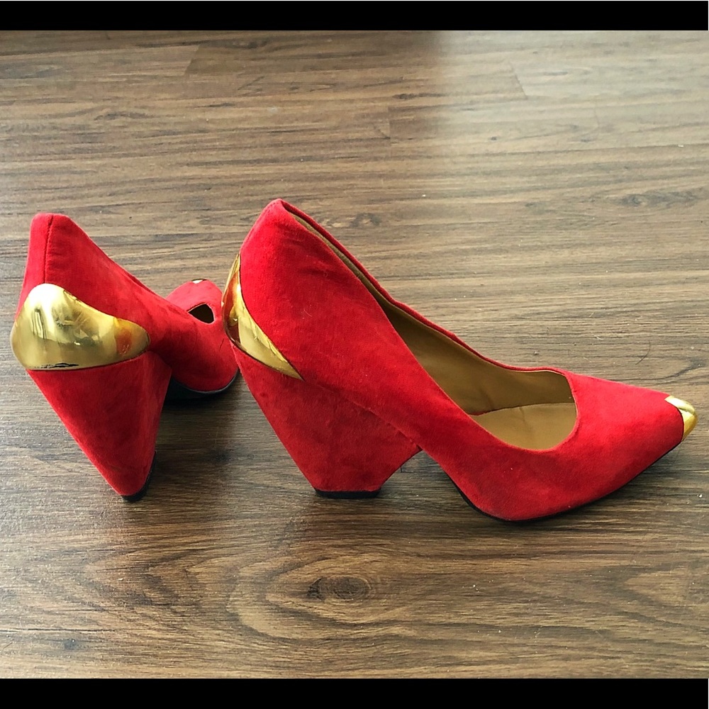 Vintage red soft suede
